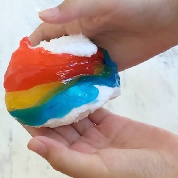 Snow Cone Crunch | Crunchy Snow Fizz Slime, Multicolored Clear slimes, Scented like Sugar Cookies