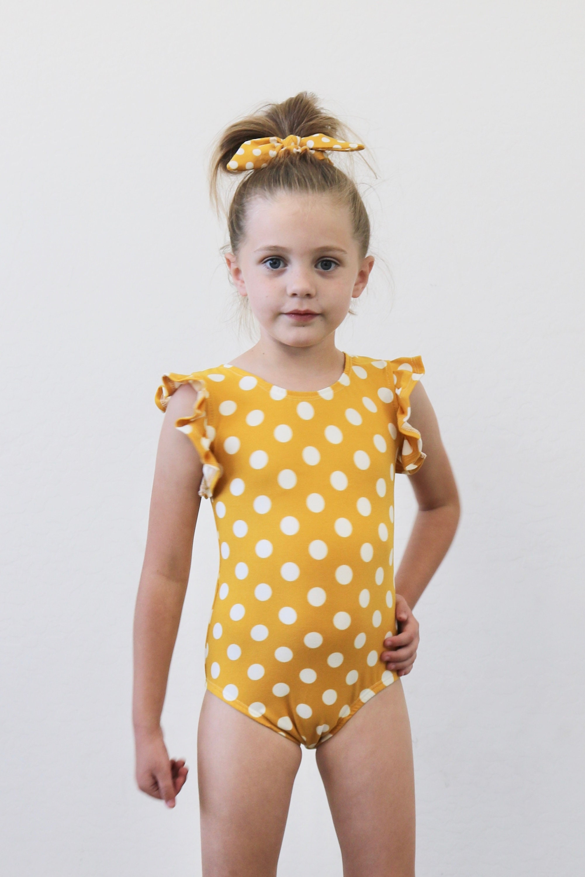 Yellow Polka Dot Cute Girls Leotard Bodysuit Girls Ballet Etsy | Free ...