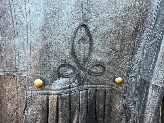 1990s Vintage Genuine Leather Embroidered Motorcy… - image 6