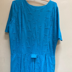 Amish Made Vibrant Blue Textured Modest Dress Size L