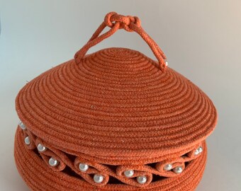 Orange basket with lid