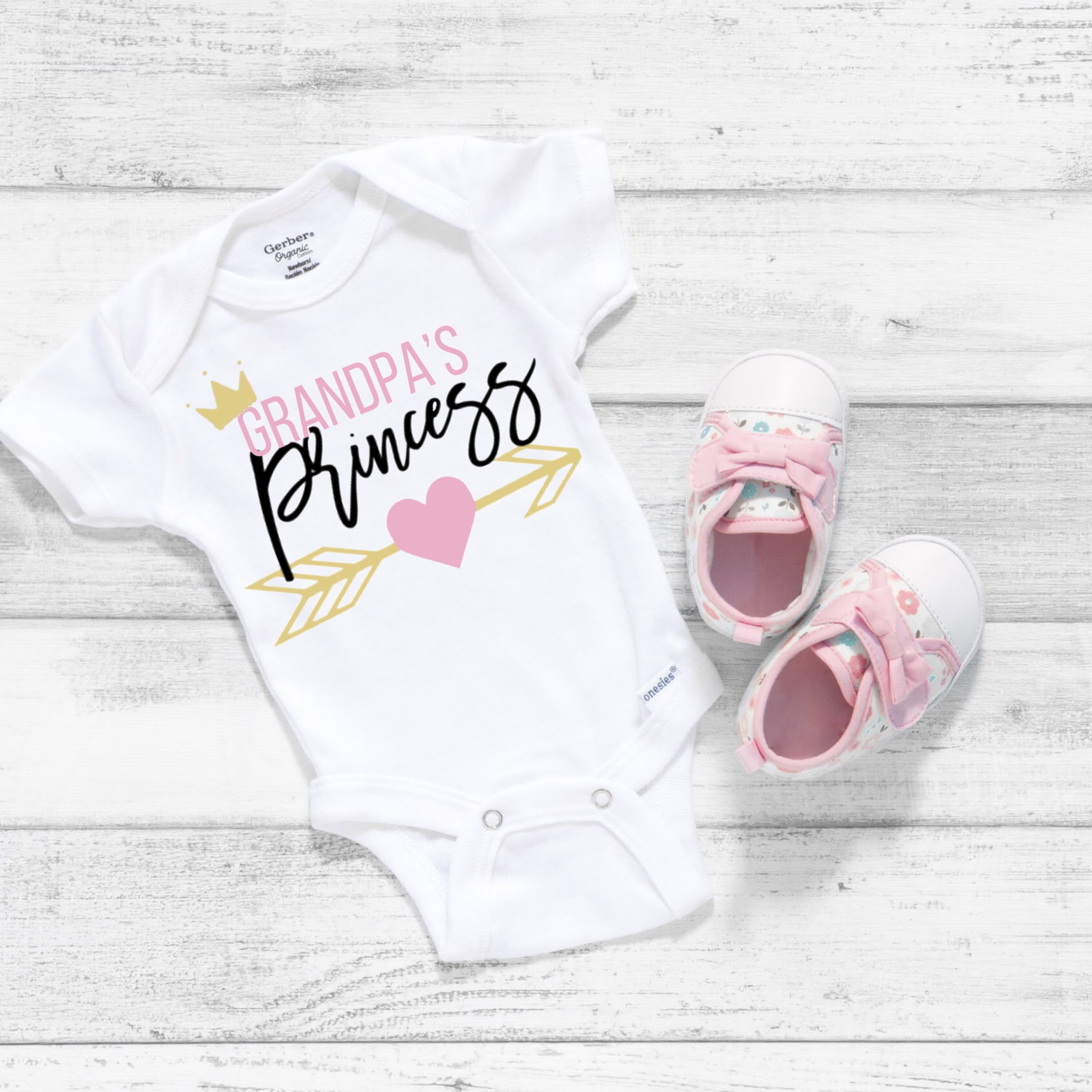 Grandpas Princess Cute Little Baby Girl Onesie® Grandpas Etsy