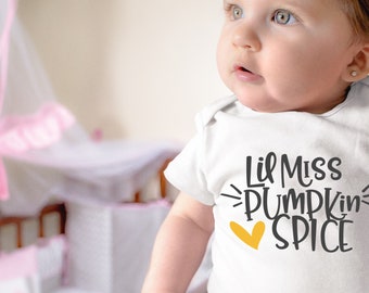 Lil Miss Pumpkin Spice Adorable Cute Thanksgiving Holiday Baby Girl Onesie® - Perfect Gift For Baby to Celebate Thanksgiving