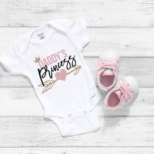 Daddys Princess Cute Little Baby Girl Onesie® Daddy's Little Girl, Great Gift for New Dad's image 2