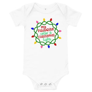 My Favorite Color is Christmas Lights Unisex Baby Onesie® Perfect Outfit for Christmas image 4