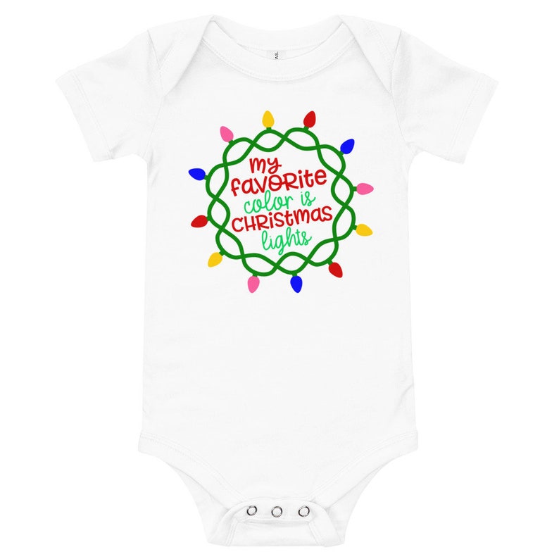 My Favorite Color is Christmas Lights Unisex Baby Onesie® Perfect Outfit for Christmas image 4