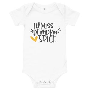 Lil Miss Pumpkin Spice Adorable Cute Thanksgiving Holiday Baby Girl Onesie® Perfect Gift For Baby to Celebate Thanksgiving image 4