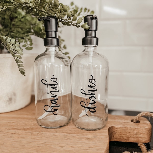 Kitchen Soap Dispenser Set With Tray Etsy
