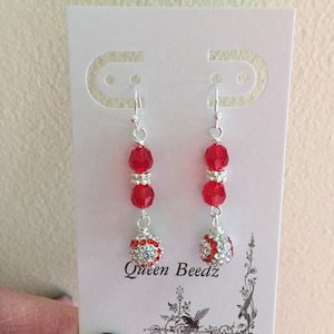 Baseball bling earrings