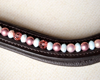 Hilo prefabricado de jaspe azul pálido y rosa
