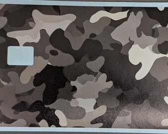 Funda para tarjeta de crédito con estampado de camuflaje gris / Vinilo adhesivo de camuflaje urbano / Funda para cartera táctica