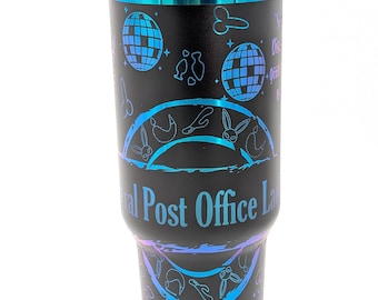 Vaso de 40 oz con diseño de la Señora de Correos Salvaje, grabado con láser, humor adulto