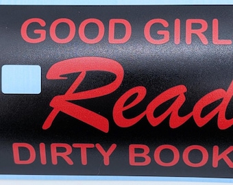 Funda para tarjeta de crédito con citas literarias en rojo / Vinilo adhesivo divertido para lectores de novelas románticas