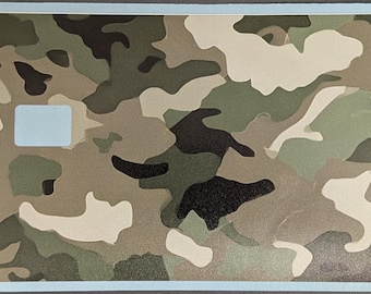 Funda para tarjeta de crédito con estampado de camuflaje verde / Calcomanía de vinilo Oracal 651, funda para cartera táctica