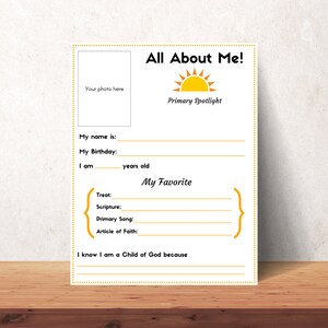 Primary 'all About Me' Spotlight - Etsy