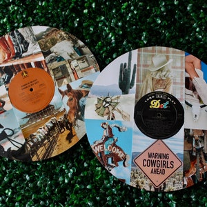 Western Cowgirl Rodeo Decor/ Custom Vinyl Records/ Personalized Family Wall Decor/ Vinyl Record Wall Decor/ Custom Records/ Christmas Gift