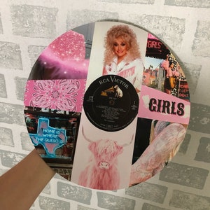 Pink Western Aesthetic Decor/ Custom Vinyl Records/ Personalized Wall Decor/ Vinyl Record Wall Decor/ Custom Records/ Christmas Gift