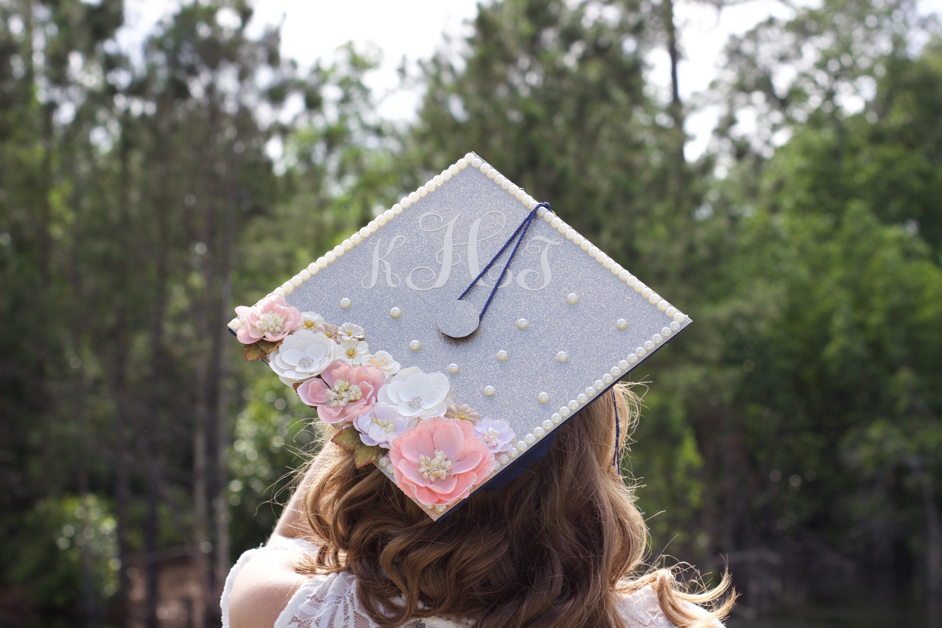Custom Graduation Cap Floral Grad Cap High school Grad Cap Etsy