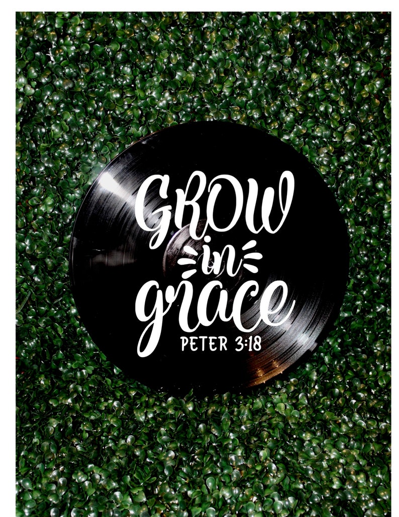 Grow in Grace Wall Art/trendy Decor/wall Decor/ Vinyl Record Wall Decor ...