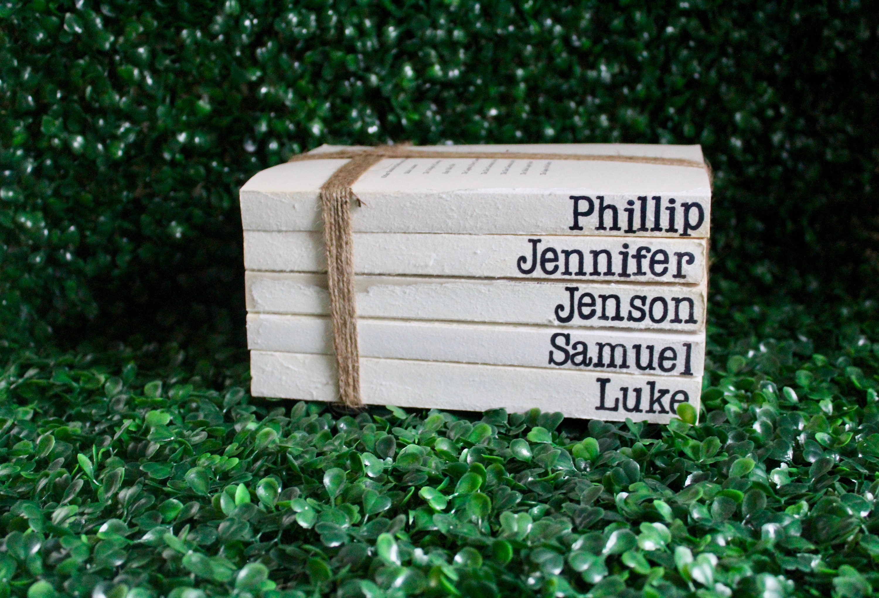 Personalized Stack Books Personalized Hand Stamped Books, Custom Book Stack, Decorative Books ...