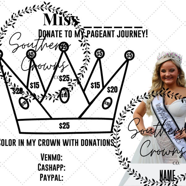 Color my Crown Pageant Fundraiser, Custom Pageant Votes Flyer, People's Choice Fundraiser, Pageant Fundraiser Flyer, Custom Pageant Flyer