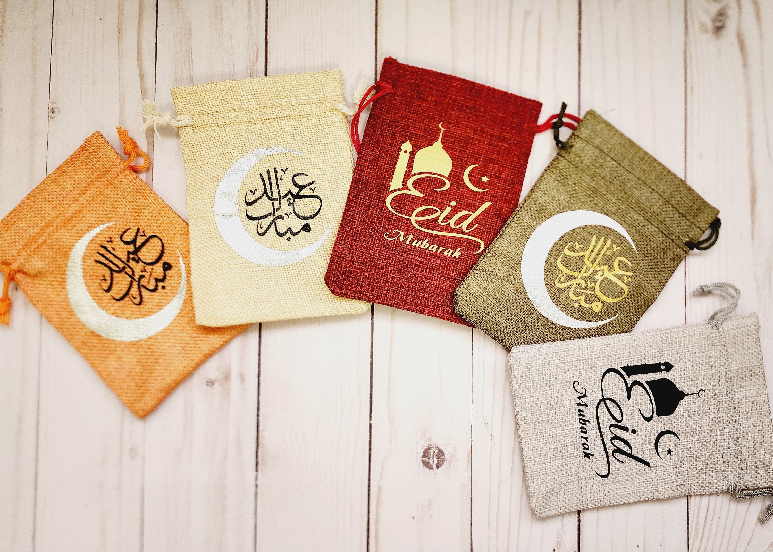 Arabic Eid Greeting Gold foil Stickers Set of 12 - Eidway Store