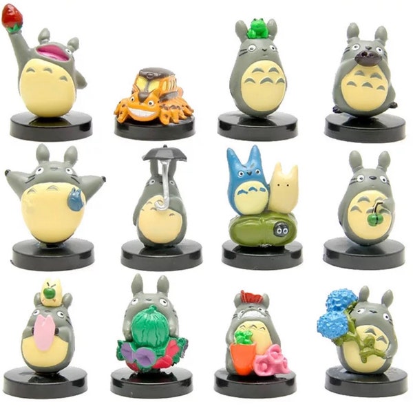 24 mini totoro figurines my neighbor anime terrarium