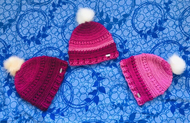 Crochet beanie with faux fur pom!
