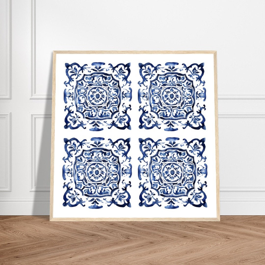 Tile Print, Tile Poster, Tile Wall Art, Wattercolor Print, Talavera ...