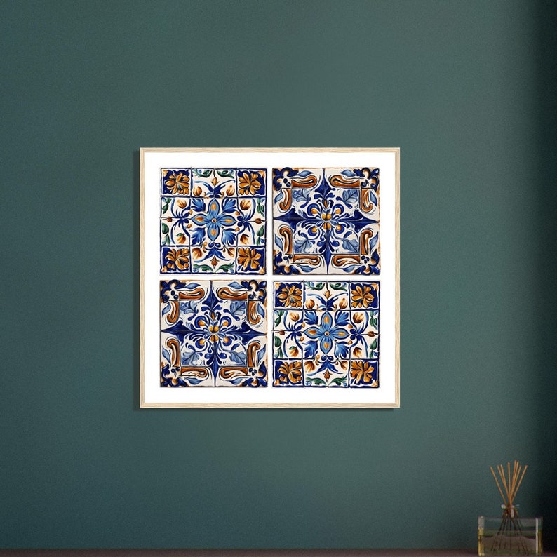 Tile Print, Tile Poster, Tile Wall Art, Wattercolor Print, Talavera ...