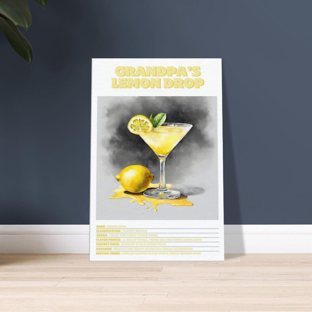 Lemon Drop Lemon Drop Poster Lemon Drop Cocktail Print - Etsy