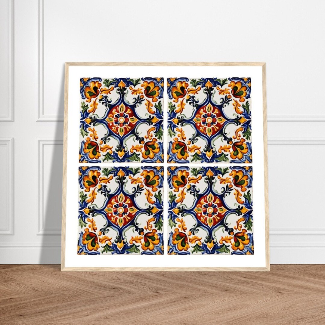 Tile Print, Tile Poster, Tile Wall Art, Wattercolor Print, Talavera ...