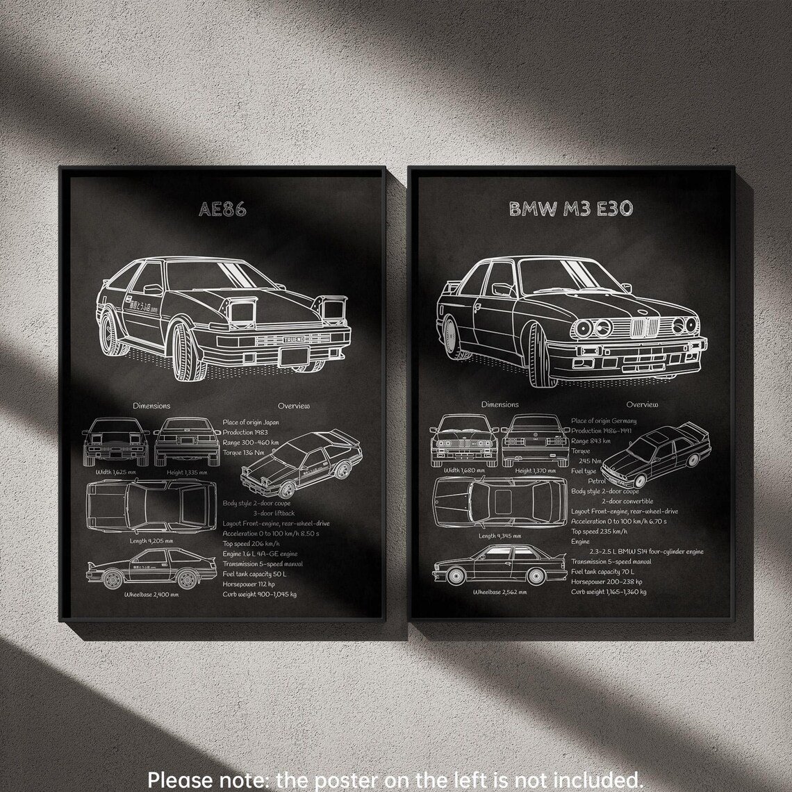 BMW M3 E30 Blueprint Poster – Vintage Motorsport Art – Car Enthusiast ...