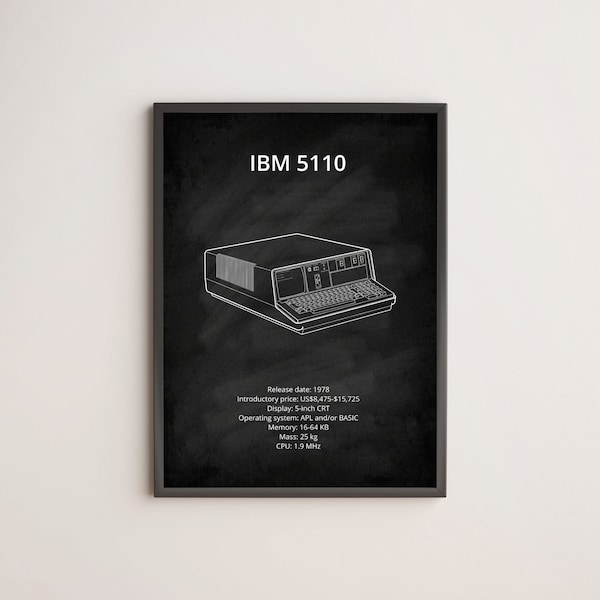 IBM 5110 old computer blueprint Poster