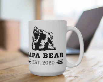 Established Papa Bear Mug, Grandpa Bear Mug, Personalized Dad Gift, Father's Day Mug
