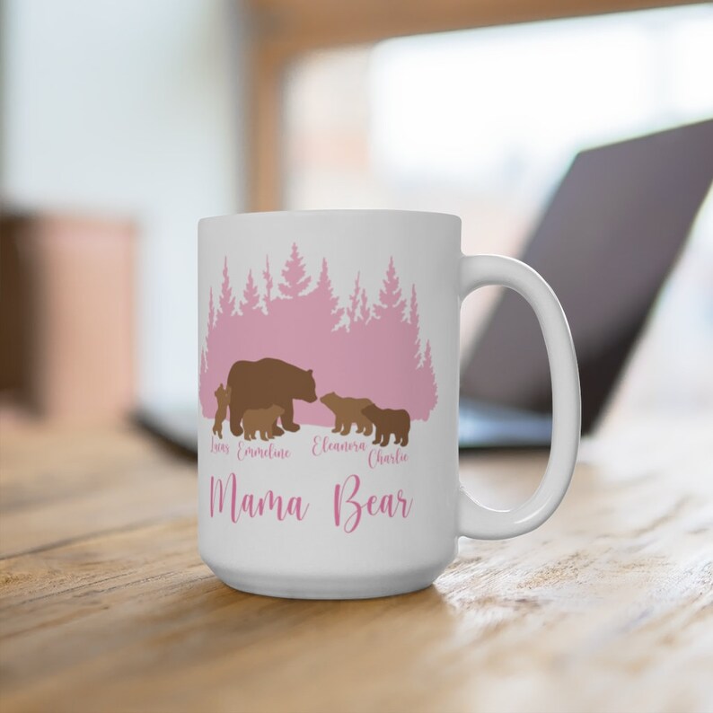 Mama Bear Mug, Grandma Bear Mug, Mama Bear Gift, Mama Bear Cup, Mom Mug Personalized image 1