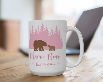 Personalized Mama Bear Mug, Mama Bear Mug, Grandma Bear Mug, Mama Established Mug, Mama EST Mug, Mama EST 2021 Mug,