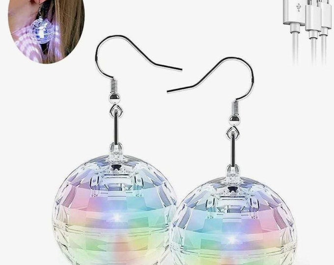 Disco Ball Earrings - Rechargeable