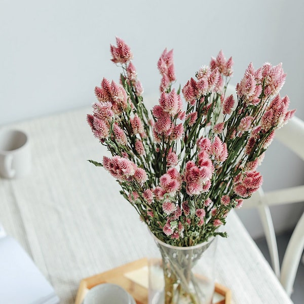 10 stems dried Celosia Flamingo Feather branches，dry pink flowers bouquet，flowers arrangement， DIY craft supply，home  decor，wedding  decor