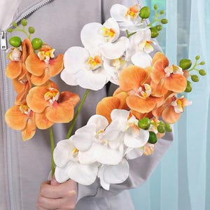 Artificial Orchid Plants,Fake Orchid Stem,Real Touch Flowers,faux Flower Arrangements,Flowers For Vases,Home/Wedding Decor，DIY Craft Supply