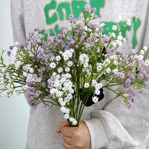 Faux baby breath stem,artificial Gypsophila branch,DIY craft supply,fake flower arrangements,faux flower for vase fillers,home/wedding decor