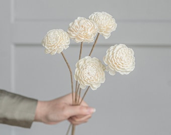 sola flower for vase filling，artificial white flower，dried flower arrangement，home decoration，wedding flower decor