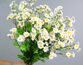 Echte Note Daisy Blumen, künstliche Seide Gänseblümchen Blume, Vasenfüller, Haustischdekor, Blumenarrangement, Hochzeitsblumendekor, unechte Wildblumen