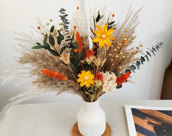 natural dried bouquet ，dried flower arrangement for vase filling，bohemian style bouquet，home decor，wedding flower decor，centerpiece decor