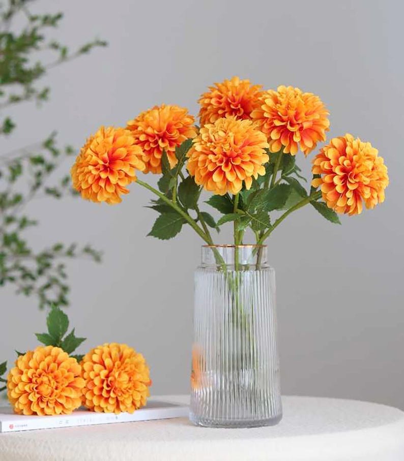 Artificial Dahlia Flower,fake Chrysanthemum Stems,flower Arrangement ...