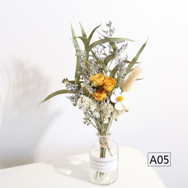 Dried bouquet with vasedried flowers bouquethandmade Etsy