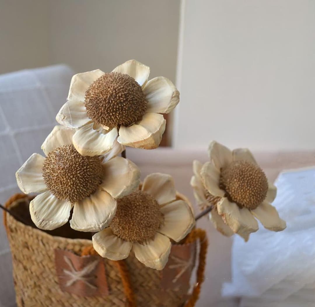 2 Pcs Handmade Wood Flowerdried Flower Branchesflower Etsy