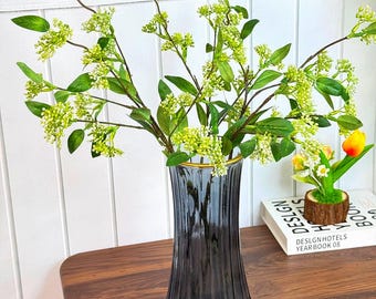 Faux Green Rice Flower Branch - Artificial Plant for Vase, Wedding Arch Decor
