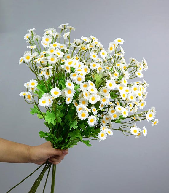 Echte Note Daisy Blumen, künstliche Seide Gänseblümchen Blume, Vasenfüller, Haustischdekor, Blumenarrangement, Hochzeitsblumendekor, unechte Wildblumen