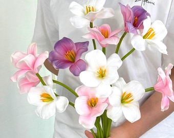 Offene künstliche Tulpen Blume, künstliche realistische Tulpen Stiele, künstliche Blumen, künstliche Tulpen für Vase, Heimdeko/Hochzeitstulpe, DIY Floral